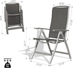 Domi Patio 2-Pack Folding Lounge Chairs - Adjustable Reclining Outdoor Chairs with Aluminum Frame & Textilene Seat for Patio, Pool, Beach, Camping