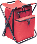 Preferred Nation Seated Cooler Backpack, 3 in 1 Portable Camping Backpack with Cooler and Folding Chair Stool, Leak Proof | Great for Fishing, Camping, Outdoor Events, Picnics or Beach