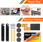 Bicycle Repair Bag With Tire Pump, Portable Tool Kit for Camping Travel - Bike Glueless Patches, Maintenance Essentials All in One Safety Kit