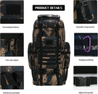 Hiking Backpack for Men 70L/100L Camping Backpack Military Rucksack Molle 3 Days Assault Pack for Climbing | Camping Backpack, 3 Days Assault Pack, for Climbing