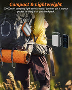 Eventek LED Camping Lantern Rechargeable, 20000mAh Portable Camping Lights up to 144 Hours & 4 Light Modes, IPX5 Waterproof Camping Essentials for Power Outages, Emergency, Tent, Valentine's Gift