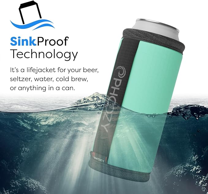 PHOOZY Insulated Can Cooler for Slim 12oz Cans with NASA-Inspired Technology - Patented Can Cooler That Keeps Drinks Cold 10x Longer - Lightweight for Outdoor Adventures - Mint