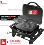 Nexgrill Fortess 2-Burner Portable Gas Grill & Griddle Combo with 263 SQ In Cooking Space, Easy Lift Handles, 13,500 BTU, 2-in-1 Small Tabletop Grill for Camping, Outdoor Cooking, and More - 820-02005