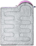 QOOMO Camping Sleeping Bags,3 Season Warm & Cool Weather,Lightweight,Waterproof Sleeping Bags for Adults & Kids,Traveling,and Outdoors,Camping Gear Equipment