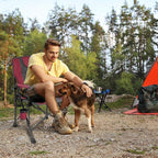Backyard Expressions Heated Camp Chair with Cupholder – Portable Folding Camping Chair with 3 Heat Settings, USB Powered, Lightweight & Durable – Outdoor Heated Chair for Camping, Tailgating & Sports