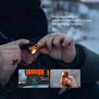 OLIGHT Perun 3 Mini Headlamp 1250 Lumens LED Head Flashlight,Rechargeable Headlight with Red Light Option,Perfect for Working, Hiking, Camping and Climbing (Cool White 5700K~6700K, Orange)