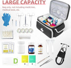 First Aid Bag Empty, Small Medicine Bag Portable Medical Supplies Organizer for Travel, Home, Office, Car, Outdoor, Camping, Hiking (Black)