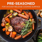 Commercial CHEF 10.25-Inch Cast Iron Skillet, Pre-Seasoned Cast Iron, Integrated Hanging Hole in Handle, Works on All Cooktops Including Induction, Outdoor Skillet for Campfires or Grills, CHFS1025