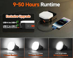 4000LM Camping Light Rechargeable, 3 Lighting Modes, 30W Portable Tent Light with Magnet, IP65 Waterproof Hanging Light for Camping, Hiking, Emergency, Hurricane, Power Outages (Black)