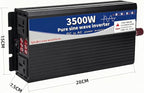 3500 Watt Power Inverter 72V DC to 110V AC Converter, RV Inverter, LED Display with 2 AC Outlets Dual Fans Radiating, for RV, Camp and Home, Electric Tool Pure Sine Wave Inverter (110V, 3500W, 72V)