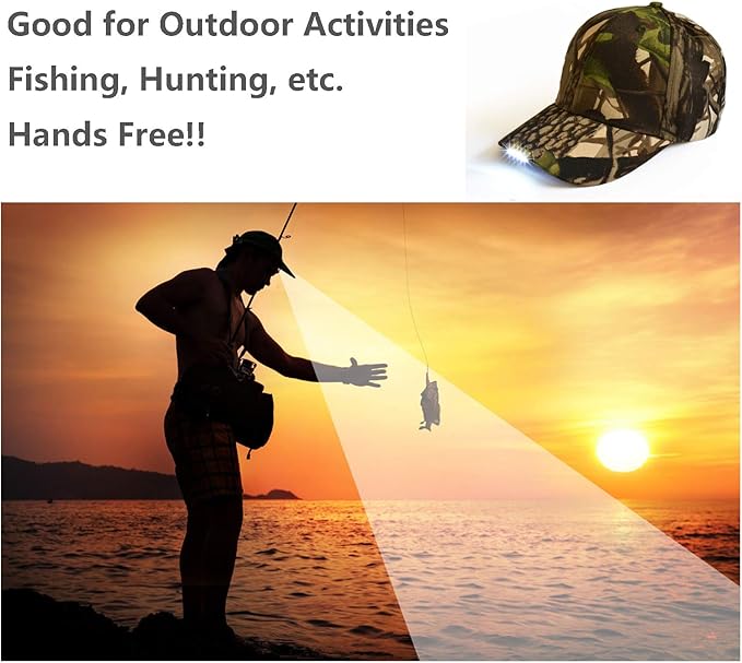 Hands Free Rechargeable LED Baseball Cap Hat for Outdoor Hip Hop Party Holiday