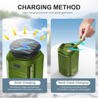 Camping Lantern 5000mAh Solar Hand Crank Telescopic LED Flashlight USB Charger for Power Outages ,Portable Rechargeable Battery Powered Operated Lanterns Lamp, Camping Gear Accessories (Green)