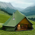 Canvas Bell Yurt Tent with Stove Jack, Waterproof Luxury 4 Season Tents for Family Outdoor Camping 100% Cotton Green Glamping Tents for Hunting, Partie, All Year Living