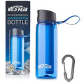 Wild Peak Stay Alive-4 Outdoor 4-Stage Water Filter Straw Emergency 22oz Bottle with Activated Carbon for Survival, Camping, Hiking, Climbing, Backpacking (1500 Liters)