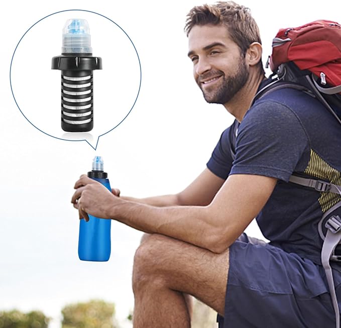 Filter Water Bottle – Foldable Sports Bottle with Built-In Filtration System for Safe Drinking and Hydration on the Go| Portable Water Purifier for Outdoor Survival, Use, Camping, Hiking, Ba