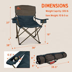Kelty Deluxe Lounge Chair – Folding Outdoor Camp Chair, Insulated Cupholders, Customized Recline, Steel Frame, Padded Roll Storage, 2024 (Deep Lake)
