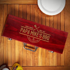 Personalized Outdoor Grill Accessories with Wood Box for Family Parties and Camping by HomeWetBar - Custom Barbecue Tools for Grilling