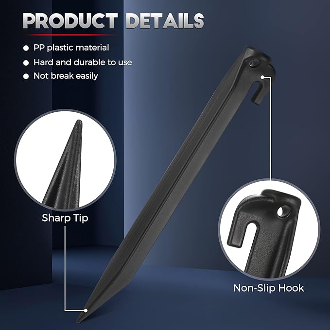 9 Inch Plastic Inflatable Stakes Tent Stakes Replacement Yard Inflatable Accessories for Camping Tent Pegs Garden Home Decorations