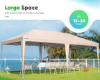 Quictent 10x20 Pop up Canopy Without Sidewalls Easy up Canopy Tent Instant Shelter with Windows for Outdoor Event Party