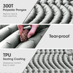 Double Sleeping Pad Self-Inflating 4" Thick for 2 Person Camping - Built-in Foot Pump, Ergonomic Pillow & Ultra-Portable Design for Backpacking, Hiking, Tent Use