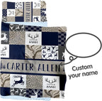 Personalized Toddler Nap Mats for Preschool, Custom Name Kids Sleeping Bag for Daycare, Roll Up Sleeping Mat with Removable Pillow and Soft Dot Minky Blanke for Boys Camping Travel