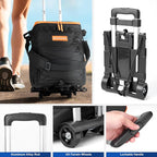 Odoland 48/72 Can Rolling Cooler Bag with Wheels & Handle, Collapsible Insulated Ice Chest for Beach, Camping & Tailgating - Portable Travel Soft Cooler on Wheels, Collapses for Easy Storage
