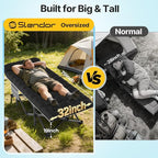 Slendor XXL Folding Camping Cot for Adults with Mattress Pillow Carry Bag, 32 inch Extra Wide Portable Sleeping Cot, 900LBS Support Outdoor Cot Bed for Office Nap Beach Travel RV