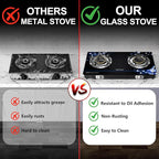 2 Burner Propane Stove 27,200 BTU High-Efficiency Tempered Glass Auto-Ignition Gas Burner Stove Top with CSA Hose for Outdoor RV Camping Emergency Cooking