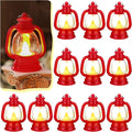 Ferraycle 12 Pcs Mini Lantern Decor 4 Inch Western Lantern Table Centerpiece Small Vintage Camping Hanging Lamp Ornaments Bulk for Cowboy Cowgirl Wedding Halloween Christmas (4 Inch,Red)