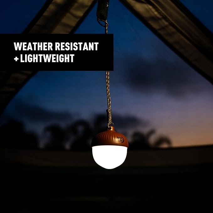 Nite Ize Radiant NutLit Rechargeable Lantern - Acorn-Shaped LED Hanging Lantern for Tents & Kids Rooms - Features Adjustable Color Temperature & Rapid USB-C Charging - Water-Resistant & Drop-Tested