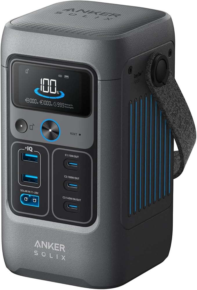 Anker SOLIX C200 DC Power Bank Station, 192Wh Portable Power Station, LiFePO4 Battery, 200W Solar Generator, for Outdoor Camping, Traveling, and Emergencies (No Wall Charger Included)