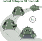 ADSMART Instant Tents for Camping 2/3/4/5 Person Tent Waterproof Easy Setup Sets Up Backpacking Tents with Carry Bag for Outdoor Hiking