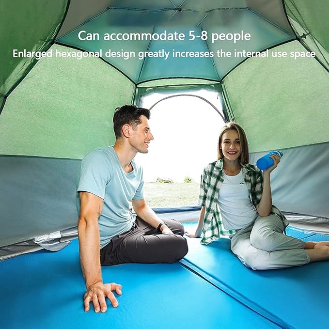 Instant Pop Up Tent Family Camping Tent 3/4/5/6/7/8 Person Portable Tent Automatic Tent Waterproof Windproof for Camping Hiking Mountaineering