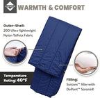 onewind Camping Blanket, Recycled Nylon Fabric Dupont Sorona Fillings, Warm, Puffy, Breathable, Windproof, Packable, Lightweight Camping Quilt for Outdoor Hiking Backpacking Travel Beach