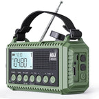 12000mAh Emergency Radio - AUTO NOAA Weather Alert, Solar Hand Crank AM/FM/SW/NOAA, Flashlight, Phone Charger, SOS Siren, Survival Kit for Camping, Storms, Power Outages
