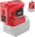 LIVOWALNY 200W Power Inverter Compatible with Milwaukee 18V Battery, DC 18V to AC 110-120V Power Station with 1 AC Outlet, 2 USB, 1 Type-C & LED Light, for Camping Power Outage (No Battery)