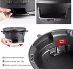 Round Mini Hibachi Grill Outdoor, Portable Small Charcoal Camping Barbecue Grill, 100% Cast Iron, Durable - Coal Door, Draft Door, Ideal for 2 People