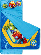 Jay Franco Kids Nap Mat with Embedded Pillow & Blanket – Soft 46"x20" Microfiber Sleeping Bag with Name Tag & Handle for School, Travel, Sleepover