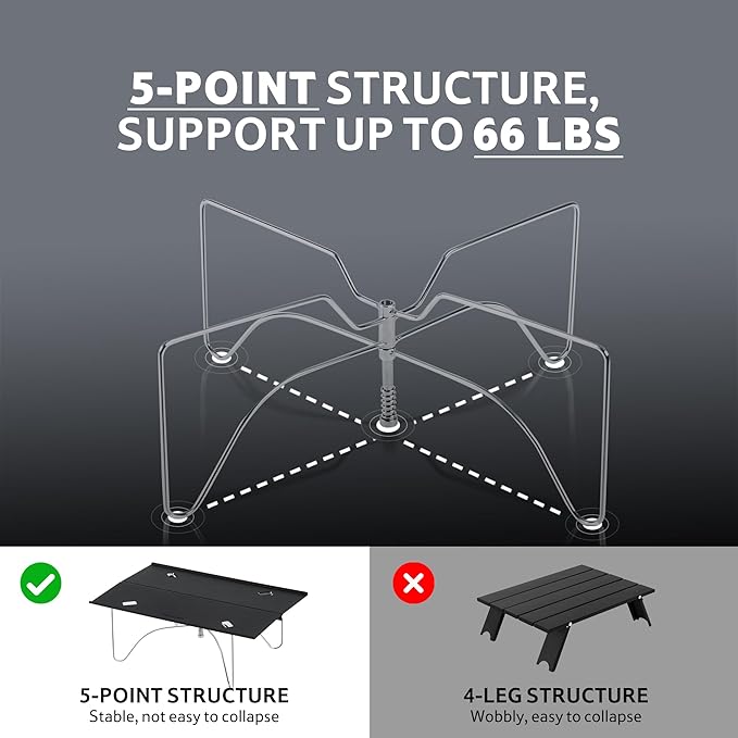 Naturehike Ultralight Folding Camping Table, Set up in Seconds, Aluminum Beach Compact Backpacking Table with Carry Bag for Hiking Picnic, 12.2" x 8.3"