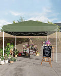 10x10 Pop Up Canopy Tent, Instant Outdoor Canopy with 3 Adjustable Heights, Includes 4 Sandbags & Carry Bag, UV Protection & Waterproof for Parties, Camping, Beach