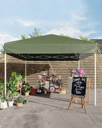 10x10 Pop Up Canopy Tent, Instant Outdoor Canopy with 3 Adjustable Heights, Includes 4 Sandbags & Carry Bag, UV Protection & Waterproof for Parties, Camping, Beach