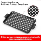 Grill Tray Set Of 2 Outdoor Grill Pans Tray Grill Pans with Hole Nonstick Barbecue Grilling Baskets for Outdoor Camping Vegetable Meat (2 grill pan)