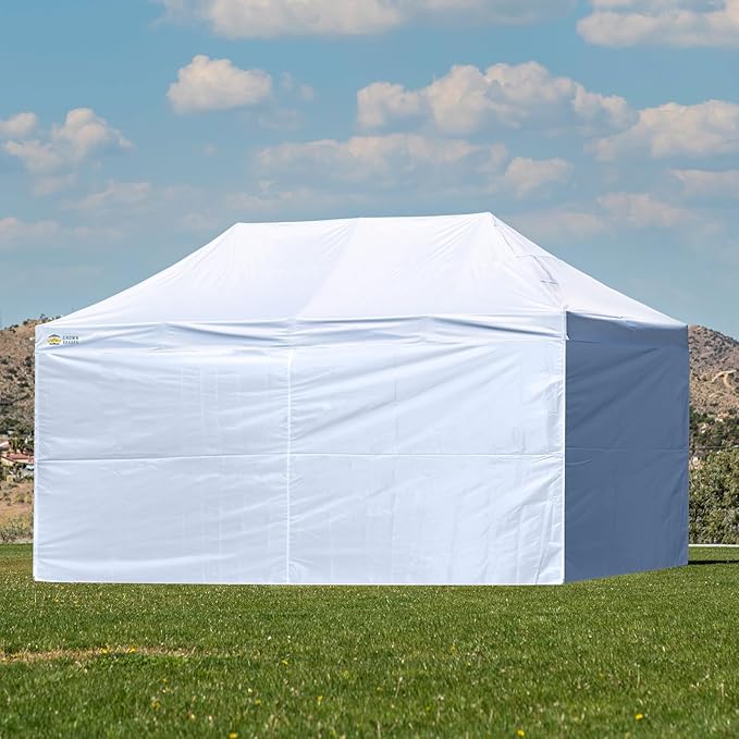 CROWN SHADES 10x20 Canopy Sidewalls (4pck) - Replacement Walls for 10x20 Gazebo, Event Shelter Accessories - White