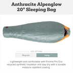 Big Agnes Anthracite - Backpacking Sleeping Bag, 3 Season, Lightweight, Compact