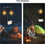 REDCAMP 72in Tall Collapsible Camping Lantern Stand Pole with Stakes and Hooks, Ultralight Portable Folding Aluminum Alloy Lamp Poles for Camping Tables Outdoor Picnic Fishing, Black