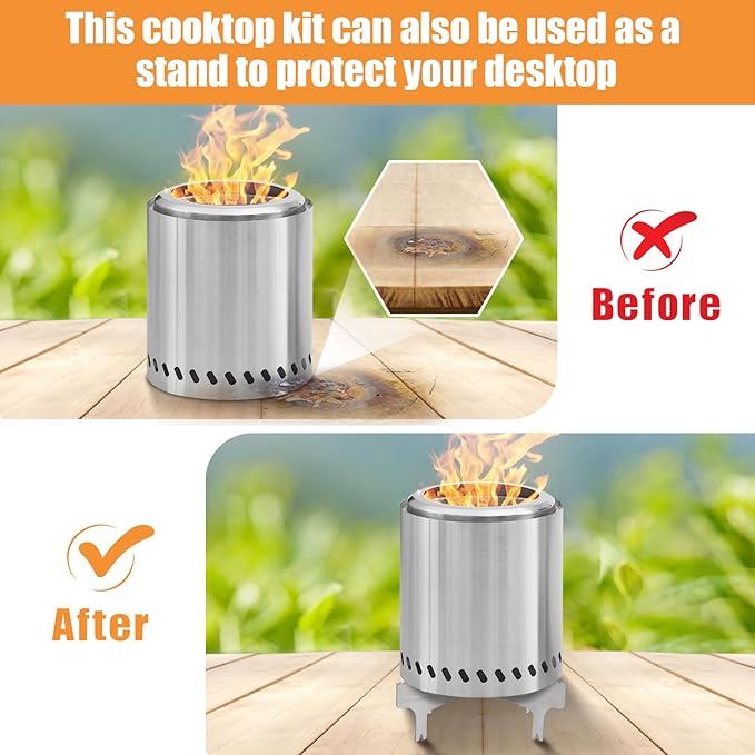 Fire Pit Cooking Frame for Solo Stove Mesa XL,Mesa – Transform Your Tabletop Fire Pit into Camping Cook Stove with This Accessory.Replacement for Titan,Campfire Cooking Ring (for MESA XL or Campfire)