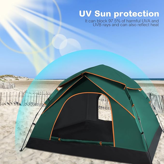 Pop Up Tents for Camping, 2-3 Person Camping Tent 60s Automatic Easy Setup Dome Tent, Waterproof Family Camping Tents, Lightweight Tents for Camping Hiking Backpacking Fishing Hunting