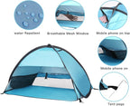 Pop Up Dog Beach Tent,Mini Head Tent,can be Fixed Small Dog Beach Sun Shelters Tent,shelter for cat,Waterproof and Breathable Mobile Phone Stand with Nails