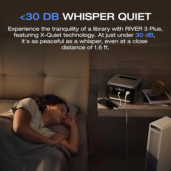 EF ECOFLOW Portable Power Station River 3 Plus with EB600 Extra Battery, Expand Capacity from 286Wh to 858Wh, 3 Up to 1200W AC Outlets, <10 MS UPS, <30 dB Quiet, River 3 Max Plus LiFePO4 Battery