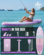 10'6''x33''Inflatable Stand Up Paddle Board, 400lbs Extra Wide Stand Up Paddleboard with Kayak Seat, Anti-Slip EVA Deck Premium SUP Accessories Kit, Non-Slip Stable Deck Boat for Yoga Fishing Surf